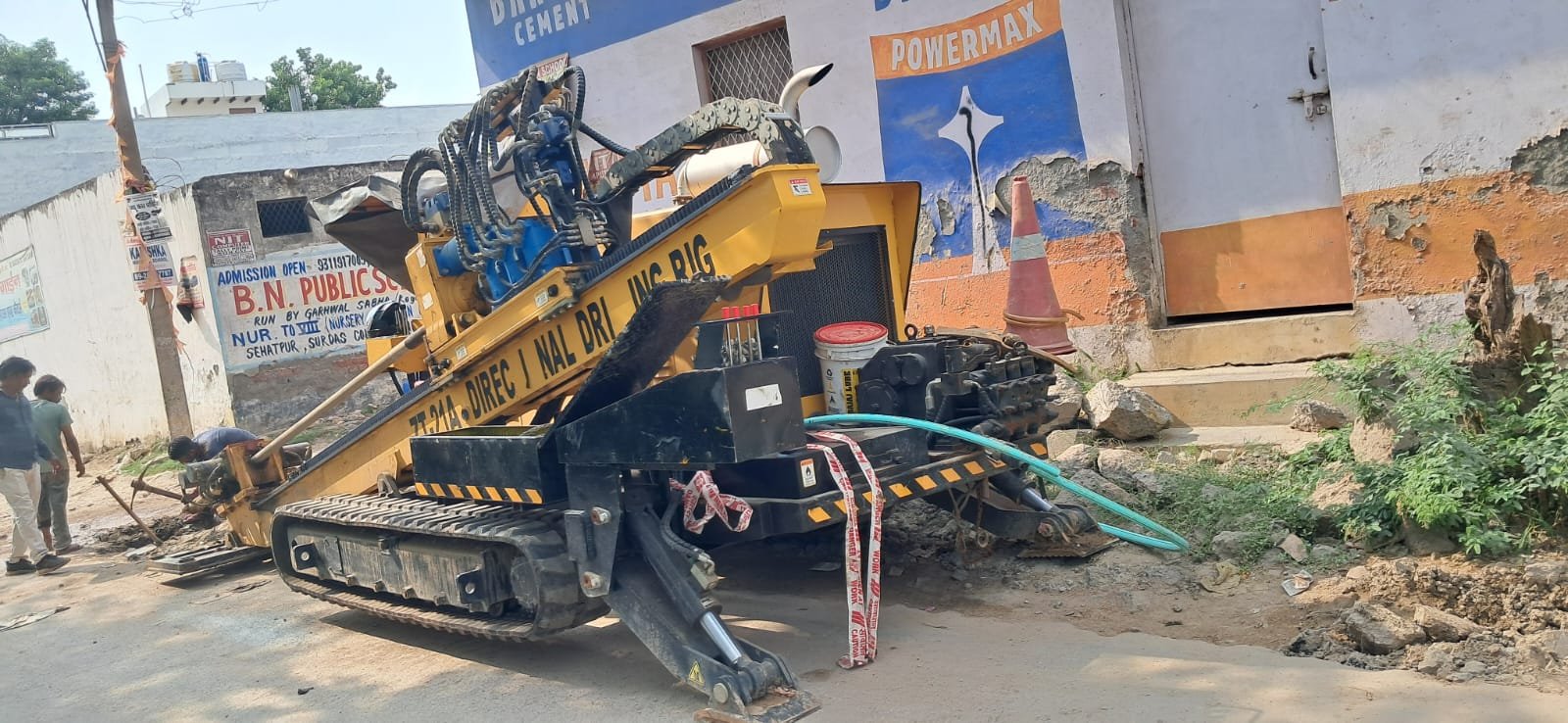 Directional drilling rig on a job site